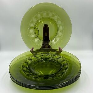Vintage Color Crown Green Snack Plates Set of 4 by Colony